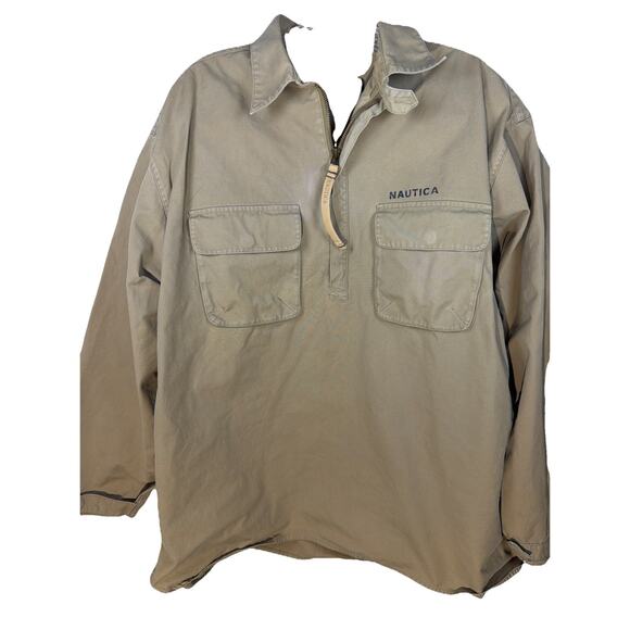 Nautica Shacket Jacket Pullover 1/4 Zip Shirt Big Game Fishing Mens LARGE VTG 90 - Picture 4 of 11